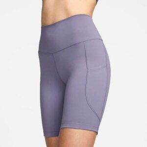 Nike Womens Dri-FIT One High-Waisted Biker Shorts FZ6758-509 Purple Size Small